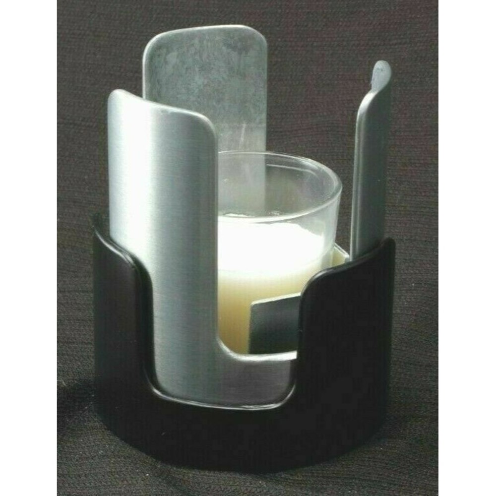 Ambria Votive Candle Holder Black & Silver Colored Metal